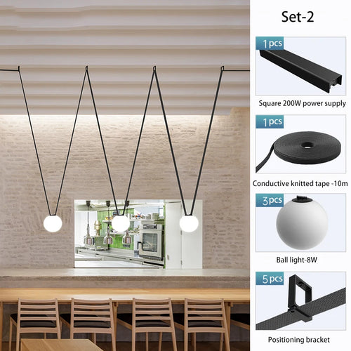 Knitted fabric LED strip lamp for loft - vue 27 sur 28