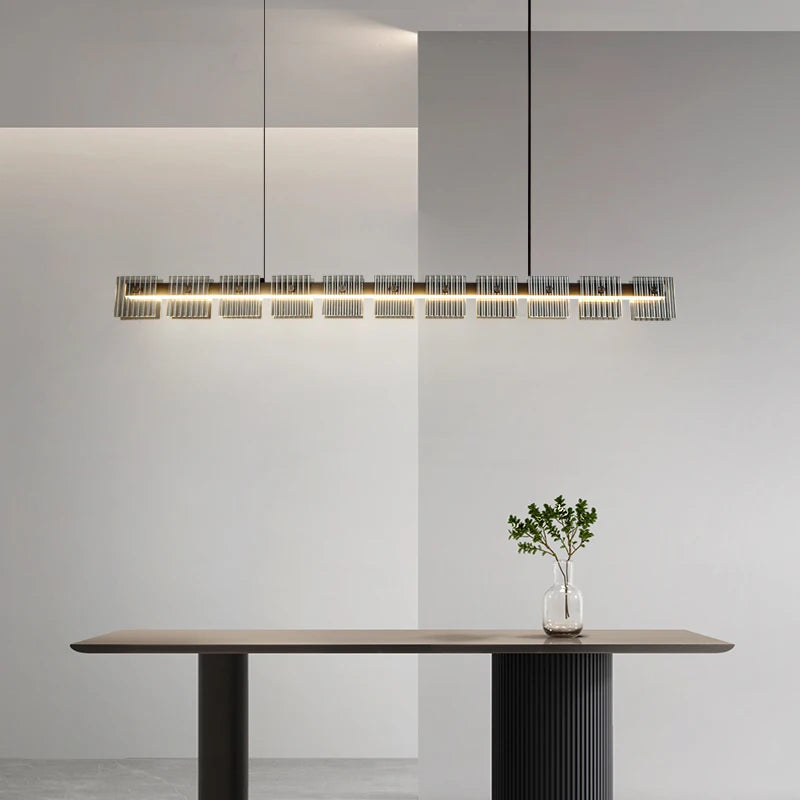 Modern stainless steel pendant light with elegant LED lighting