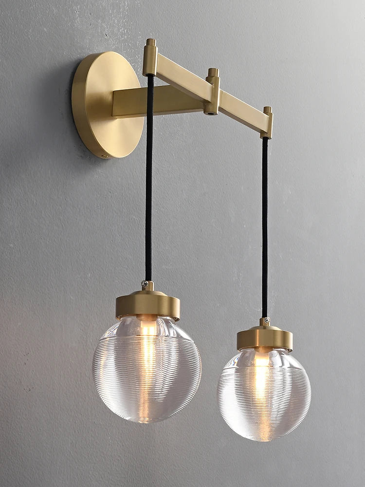 Modern copper and crystal wall light for elegant interiors