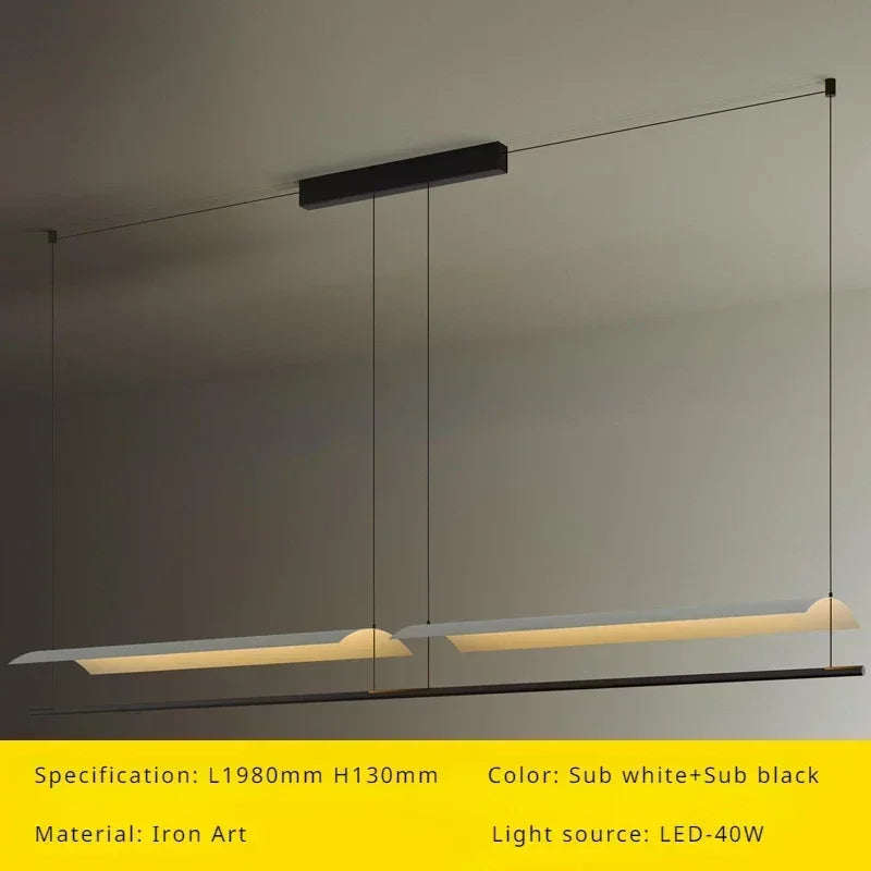Modern nordic pendant light with long minimalist design