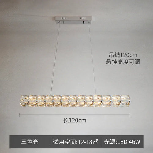 Modern crystal chandelier with simple and elegant pendant - vue 9 sur 10