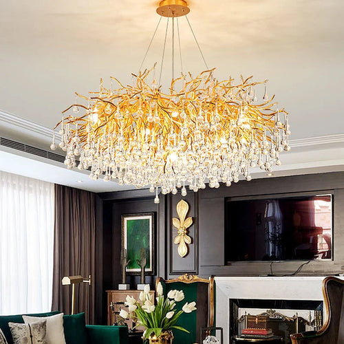 Modern luxury crystal LED chandelier for indoor use - vue 3 sur 18