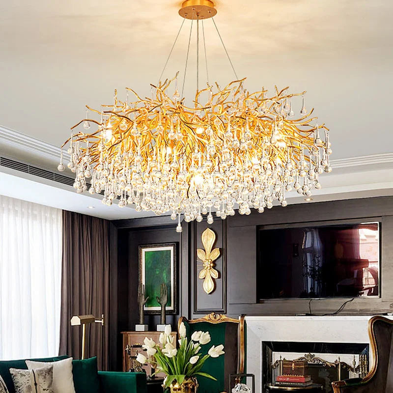 Modern luxury crystal LED chandelier for indoor use