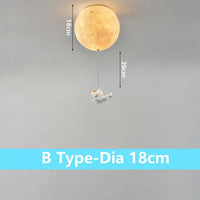 Decorative lunar ceiling light with astronaut, ideal for bedroom