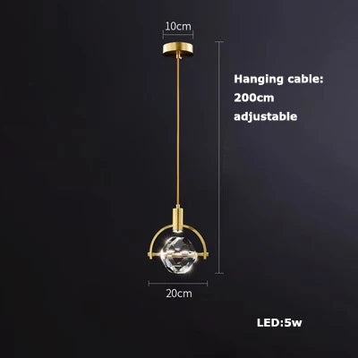 Art deco crystal glass pendant light with LED lighting - vue 24 sur 25