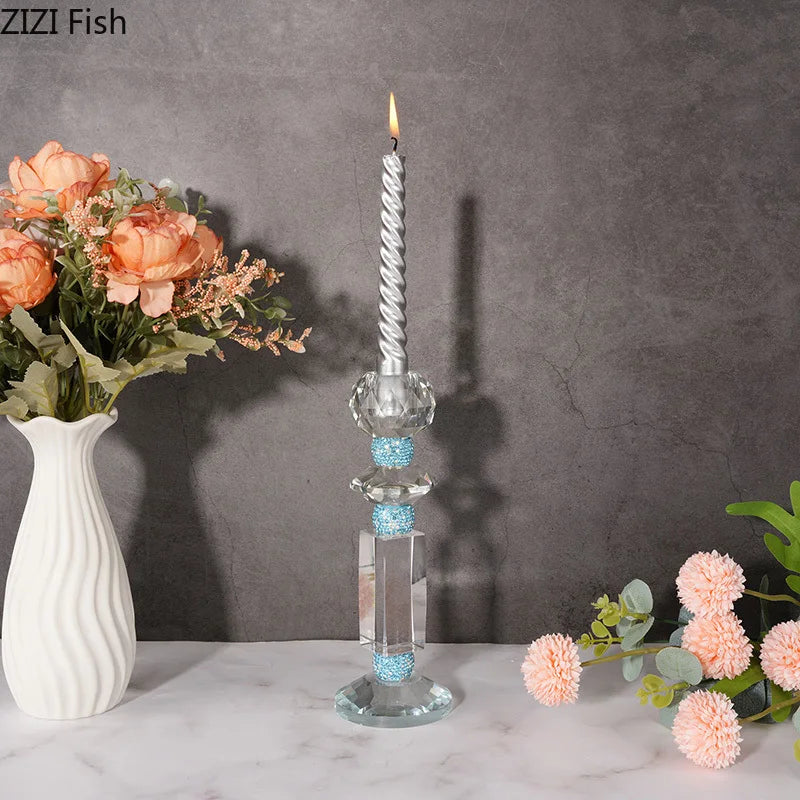 Geometric crystal candle holder for modern and romantic decoration - vue 3 sur 6