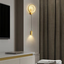 Modern brass wall light with 3 interchangeable lamps
