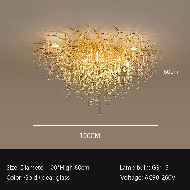 Nordic crystal LED chandelier for elegant lighting
