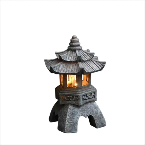 Waterproof solar pagoda lantern for zen garden and patio - vue 8 sur 8