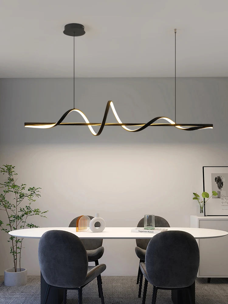 Nordic minimalist water ripple aluminium chandelier