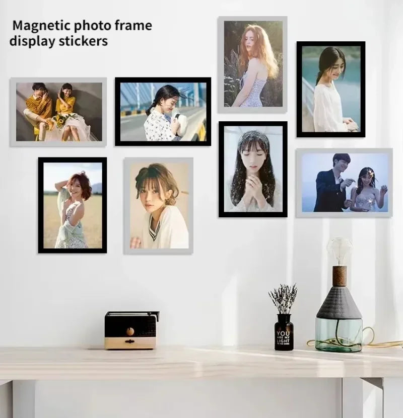 Modern rectangular magnetic plastic photo frame - vue 8 sur 9