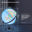 educational rotating globe with light in English for geography