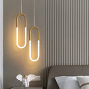 Gold ring LED pendant light