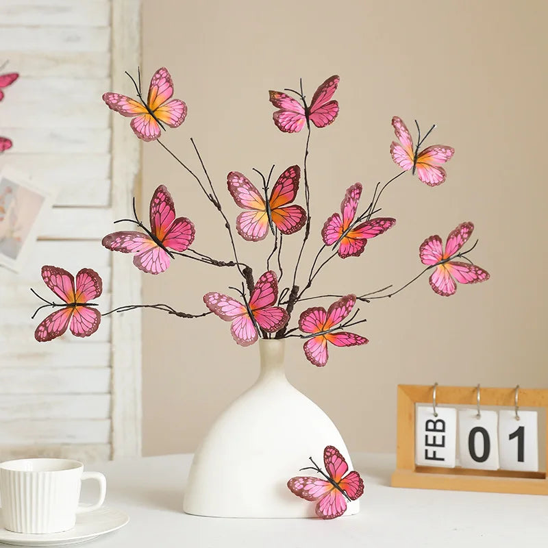 Artificial butterfly flower branch for creative decor and weddings