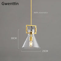 Modern metal and glass pendant light industrial style interior decor