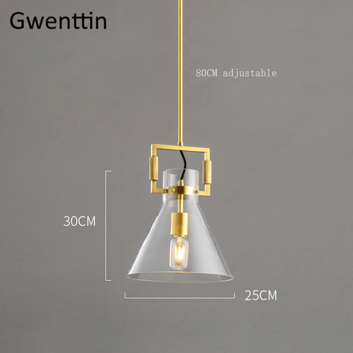 Modern metal and glass pendant light industrial style interior decor