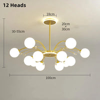 Modern glass chandelier with sparkling crystals for elegant lighting