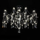 Post-modern crystal light cube LED chandelier in stainless steel