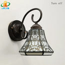 Scandinavian curved glass wall light vintage Tiffany style