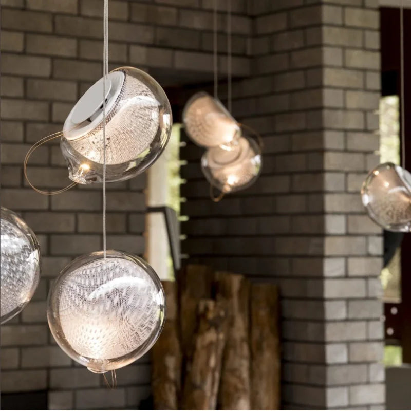Modern glass chandelier for indoor suspended decor