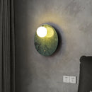 Green marble LED wall light for living room, bedside or hallway
