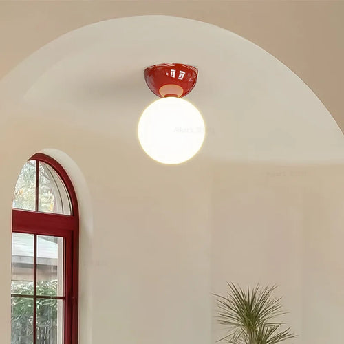 Simple medieval bauhaus style ceiling light for entrance decor - vue 2 sur 4