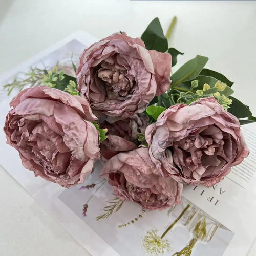 Artificial peony bouquet for weddings and home decor - vue 9 sur 13