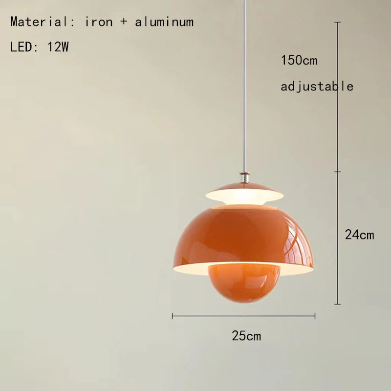 Modern metal pendant light with adjustable cord for contemporary interiors