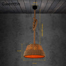 Retro hemp pendant light for industrial and artistic decor