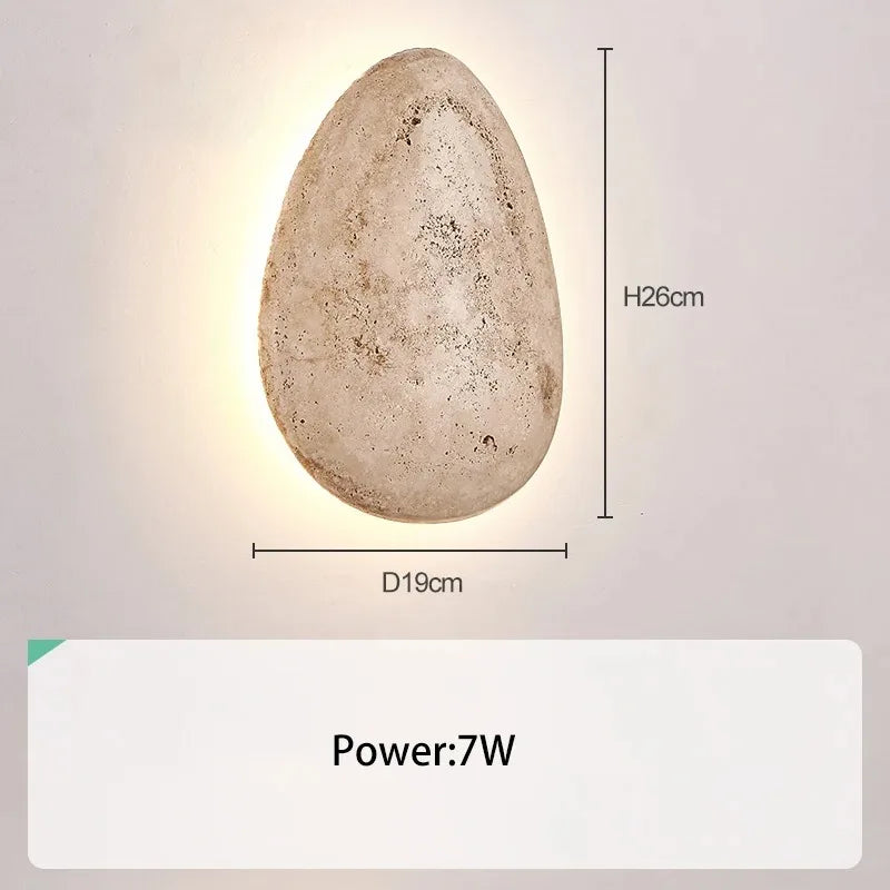 Stone wall light for artistic interior decoration