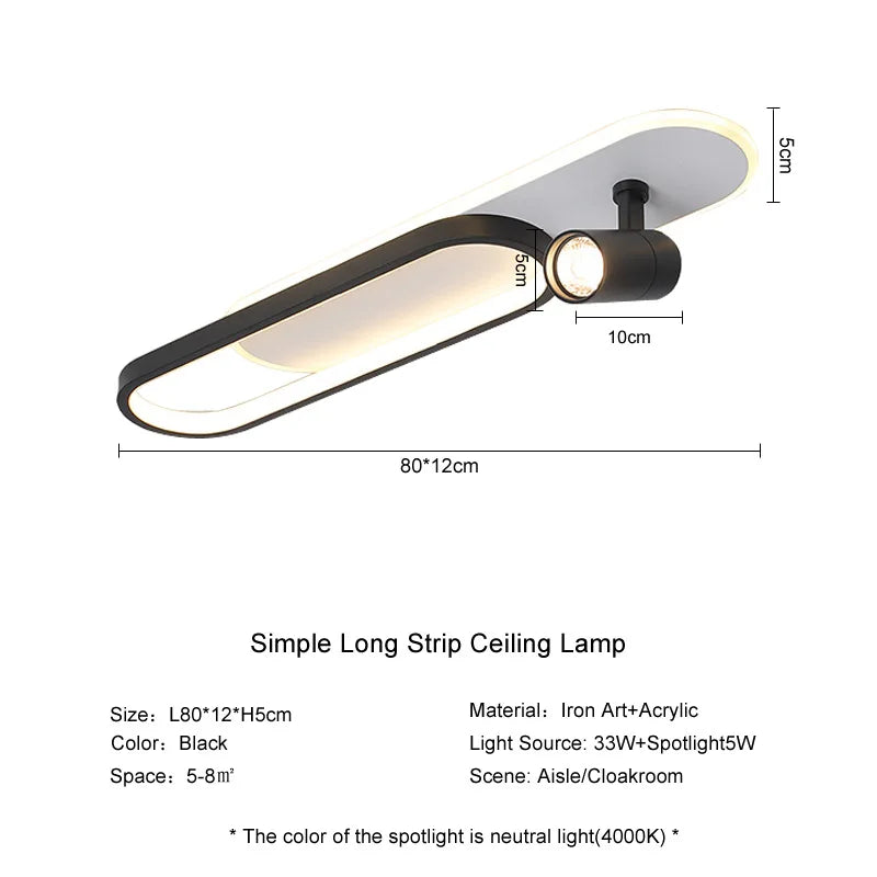 Modern LED ceiling lamp with decorative spotlight - vue 12 sur 12
