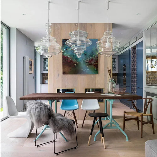 lustre nordique en verre pour un éclairage décoratif élégant - vue 4 sur 15