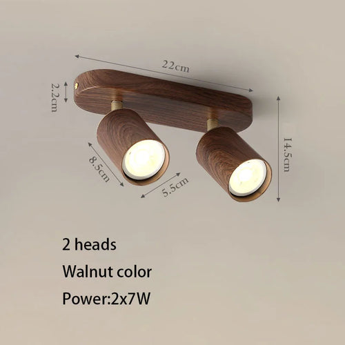 Surface mounted LED spotlight with replaceable bulb and adjustable heads - vue 7 sur 8