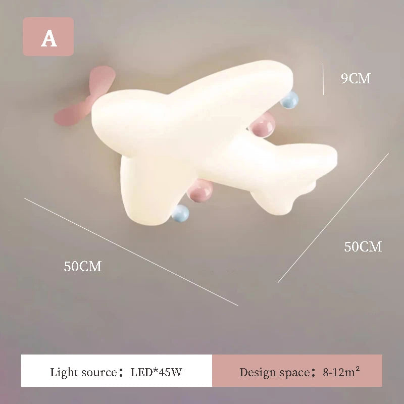 Cute airplane ceiling light for children, romantic and simple