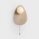 Vintage natural stone wall light with glass shade