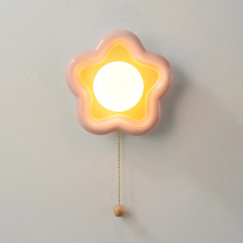 Ceramic flower wall light for children's bedroom - vue 2 sur 6