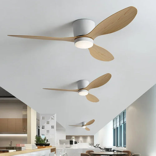 Nordic ceiling fan light with remote control - vue 5 sur 11