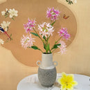 Artificial silk flowers, indoor decor, purple, 3 branches