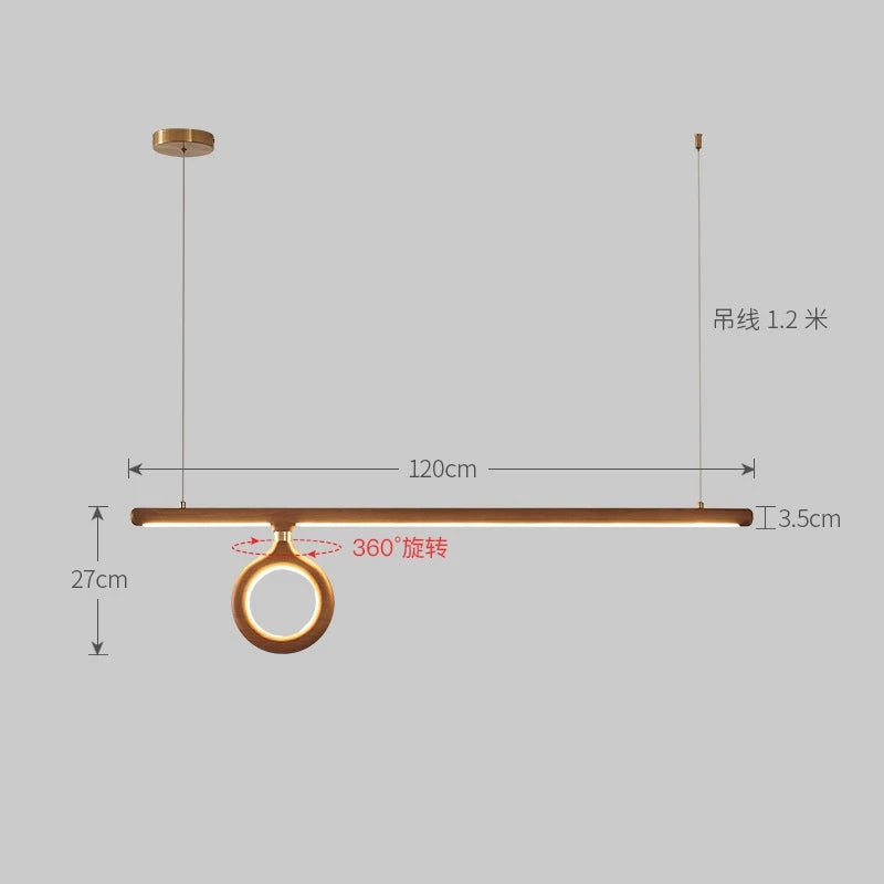 Nordic Japanese style wooden pendant light for indoor lighting