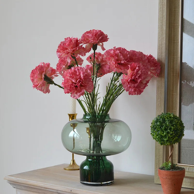 Autumn artificial carnation floral arrangement for festive decorations