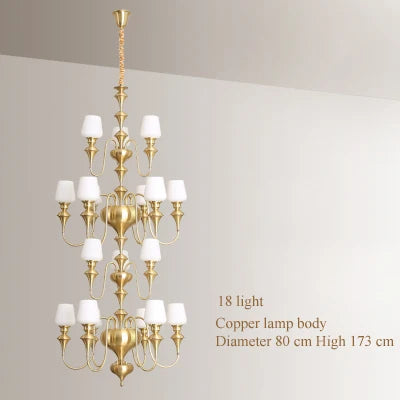 black copper led chandelier for elegant hotel decoration - vue 21 sur 22