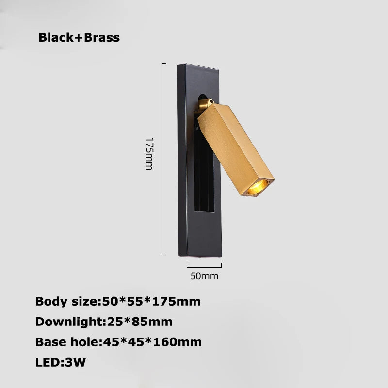Rotating LED wall light with switch for reading - vue 17 sur 21