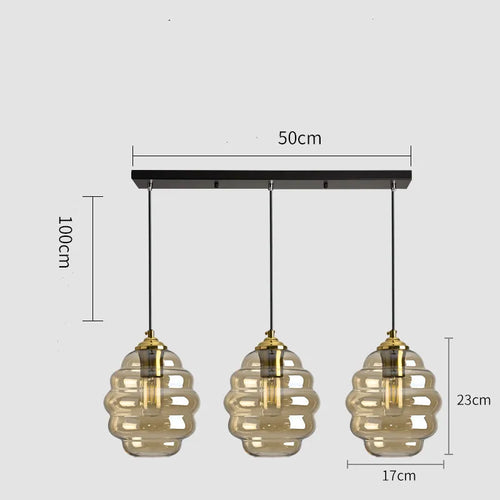 Modern stained glass pendant light for interior decoration - vue 20 sur 24