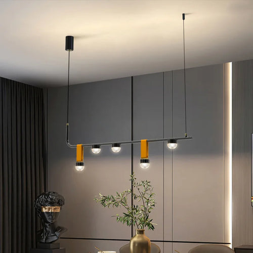 Leather designer pendant light for a bright and elegant interior - vue 4 sur 7