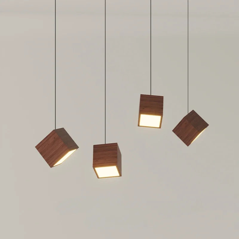 Nordic design creative wooden pendant light for home decor - vue 4 sur 10