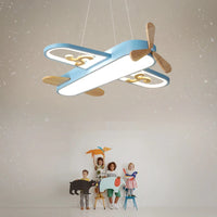 Minimalist wooden airplane ceiling light for children's room