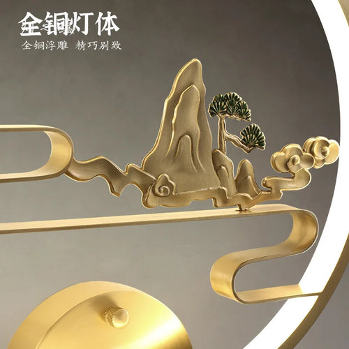 Traditional Chinese copper LED wall light for indoor decoration - vue 4 sur 10