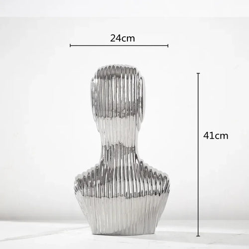 abstract glass sculpture with decorative stripes for interior decoration - vue 8 sur 15
