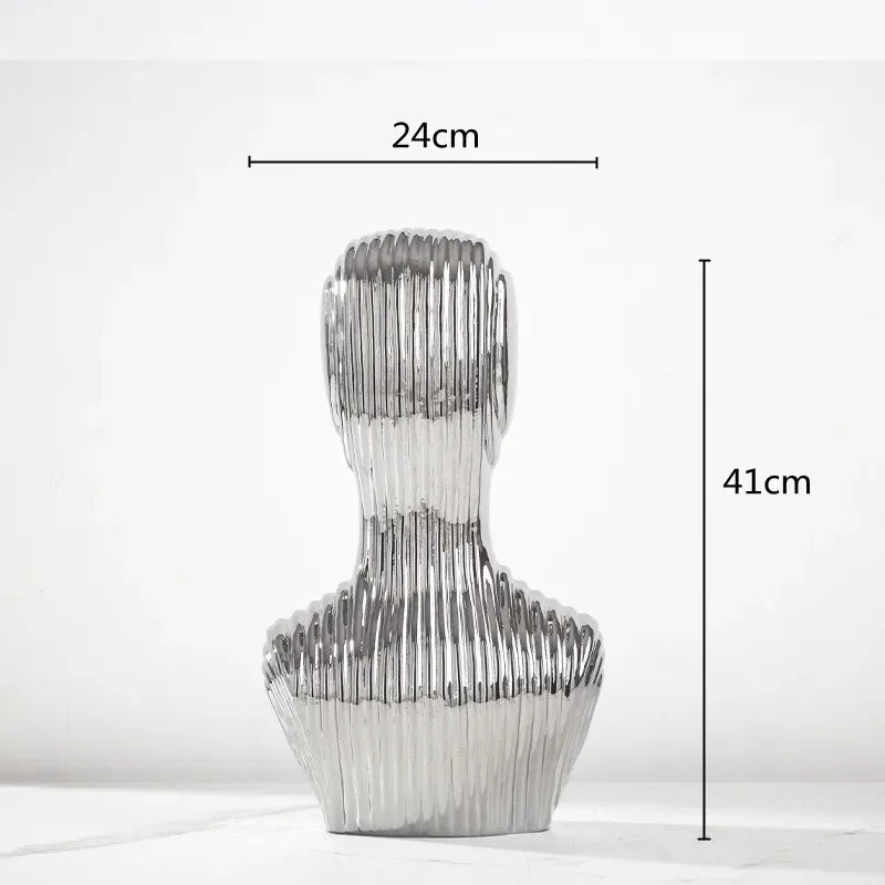 abstract glass sculpture with decorative stripes for interior decoration - vue 7 sur 15