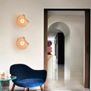 Art deco style grey amber glass LED wall light